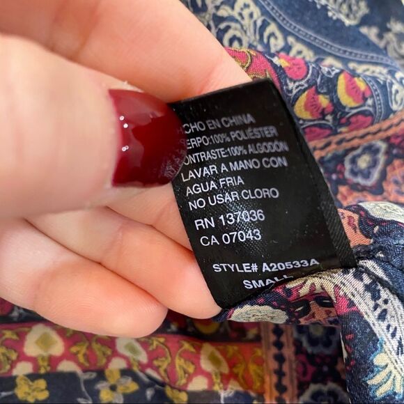 Boho Crochet peasant Shirt Small top‎ - Picture 7 of 9